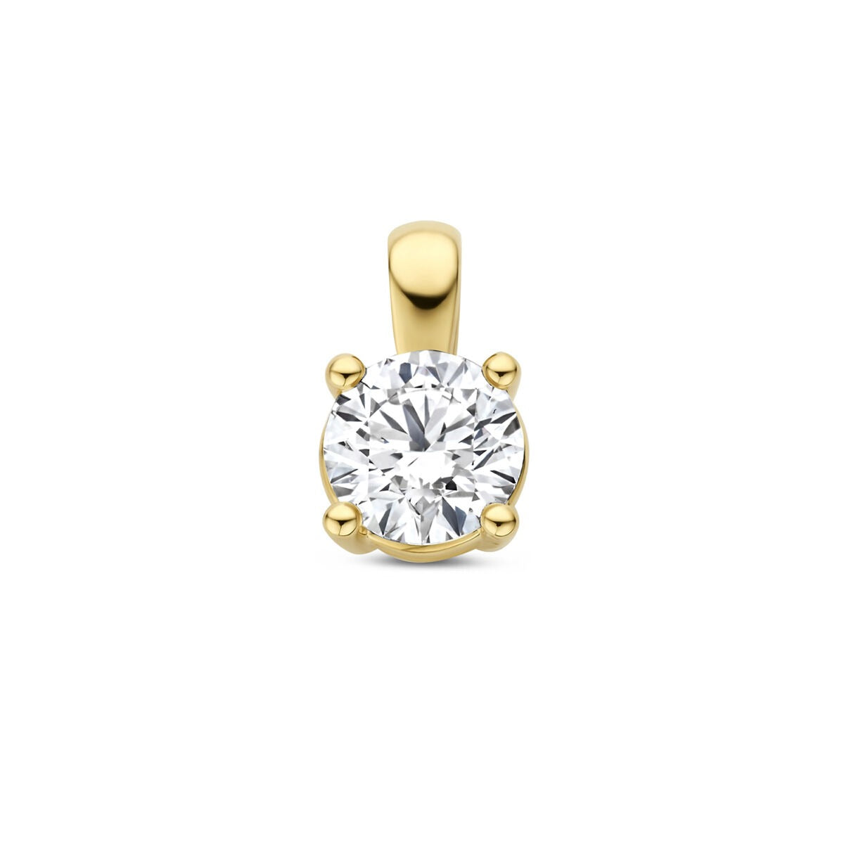 Colgante de oro amarillo de 14k con diamante lab-grown, brillante de 0.50 ct.
