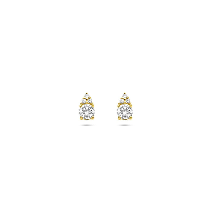 Gouden oorknoppen met diamant – 14k geelgoud, 0.28 ct briljant geslepen