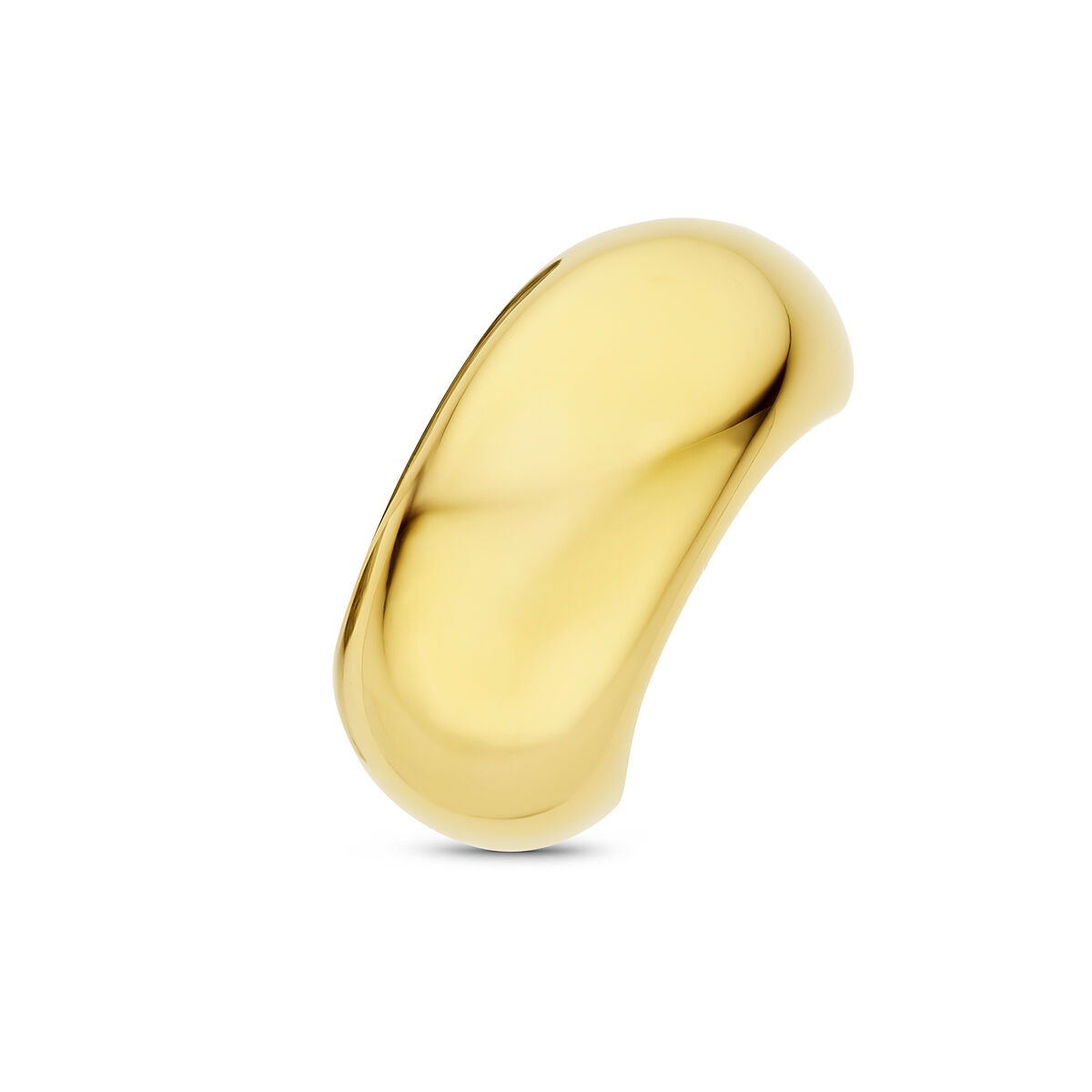 Cuff de cabello de acero con ionización amarilla, diseño moderno y acabado brillante.