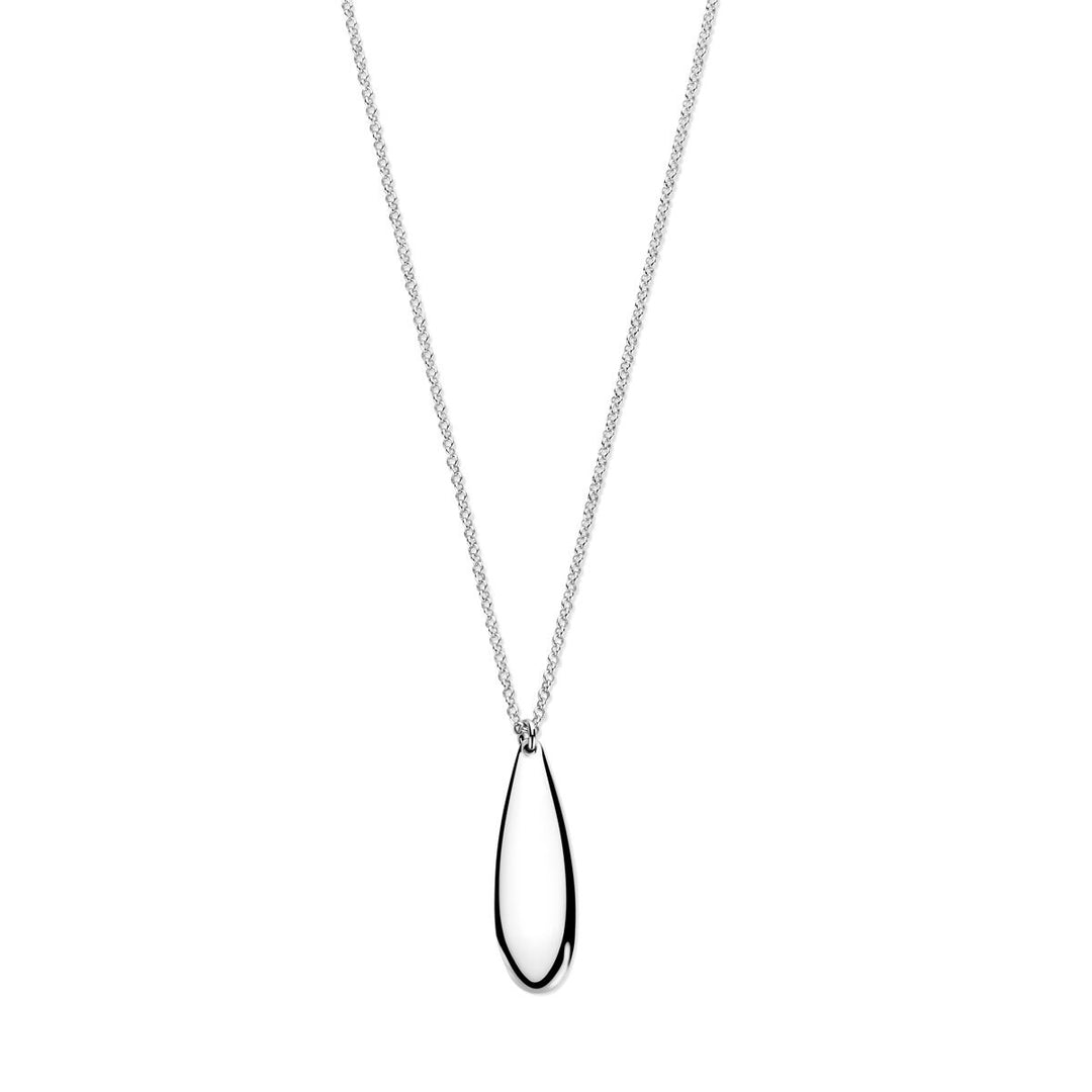 Zilveren dames ketting met druppel hanger – gerhodineerd 925 41 + 4 cm