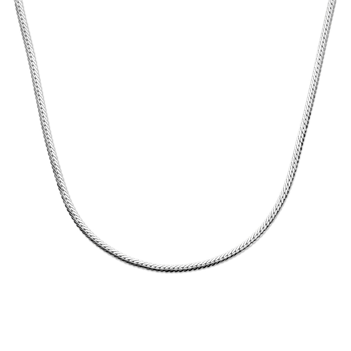 Cadena gourmette de plata rodiada de 4 mm.