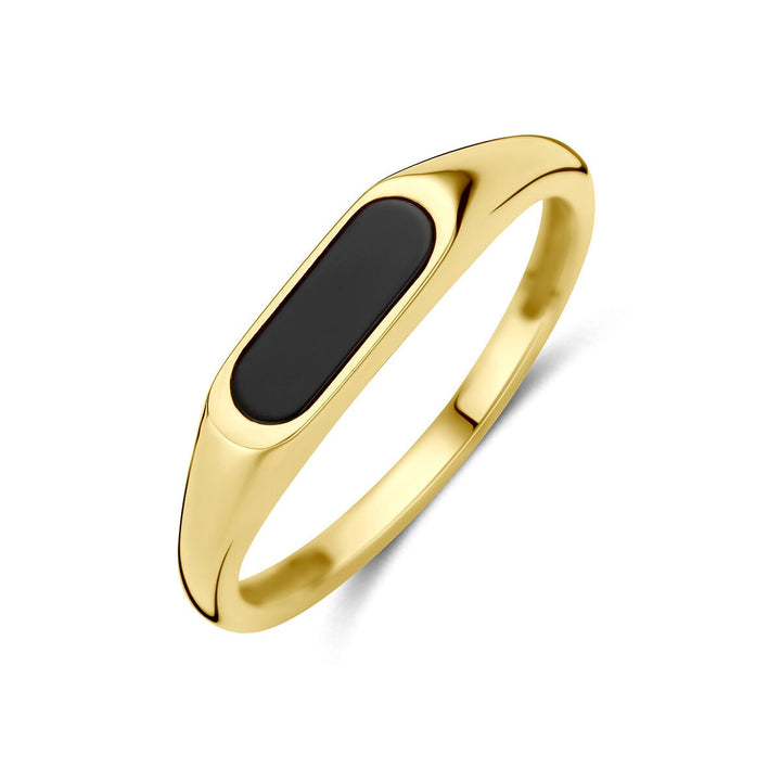 9k Geelgouden ring met onyx