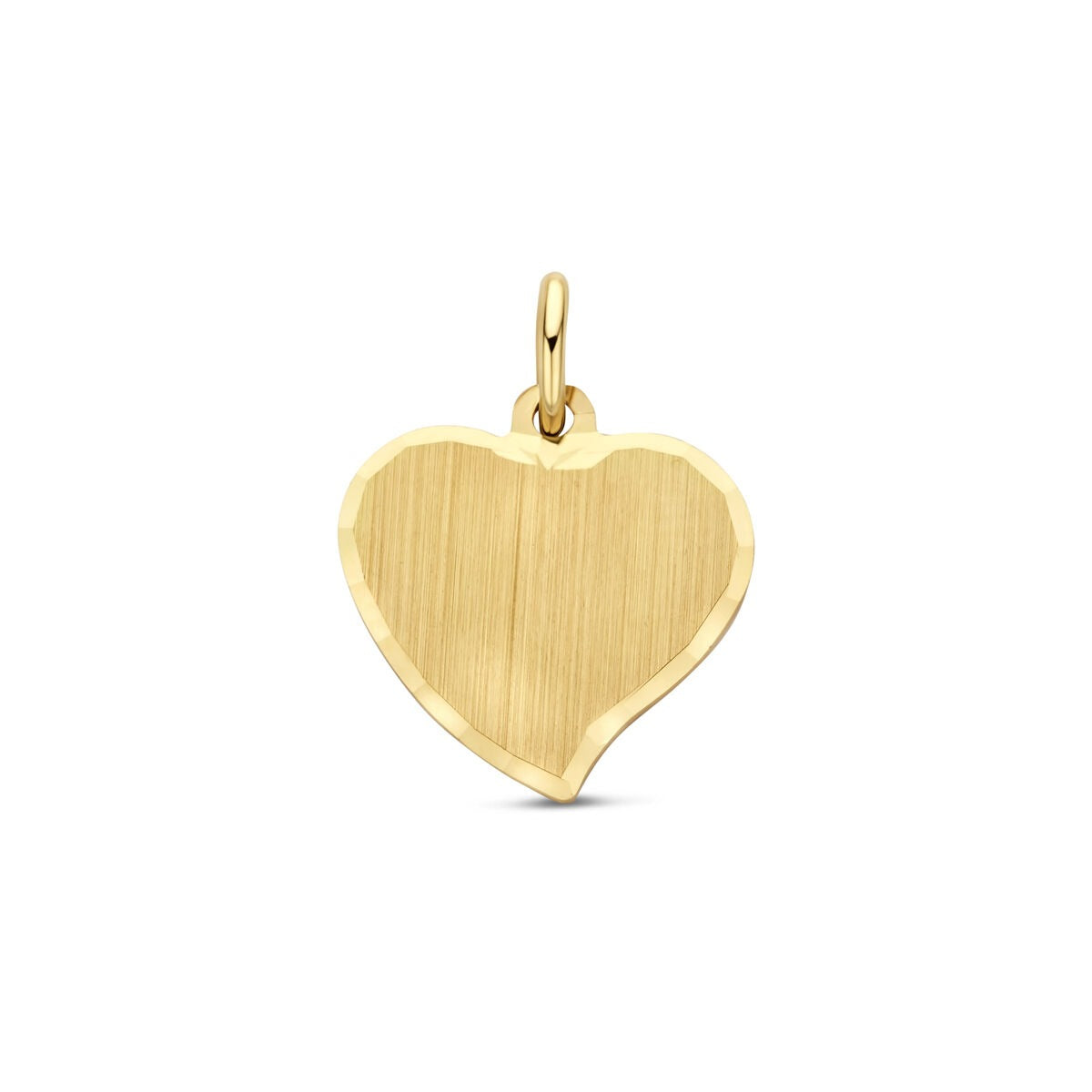Colgante en forma de corazón de oro de 9 quilates con acabado cepillado.