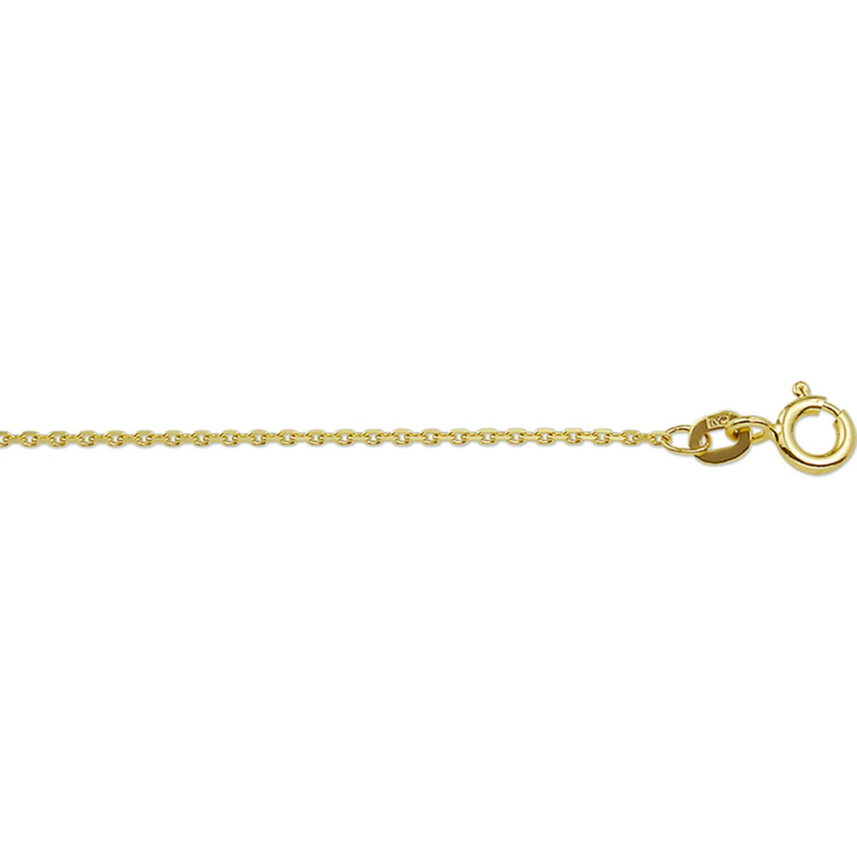 Cadena de ancla dorada para dama de 14k, con longitud ajustable de 1,1 mm.