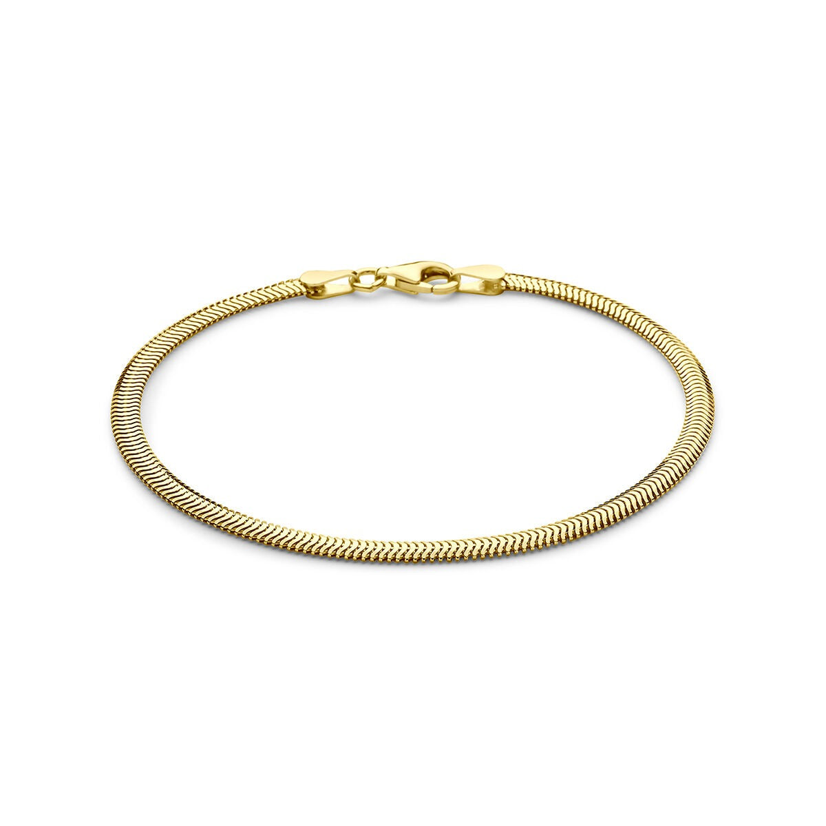 Pulsera esclava de plata 925 dorada con diseño de serpiente.