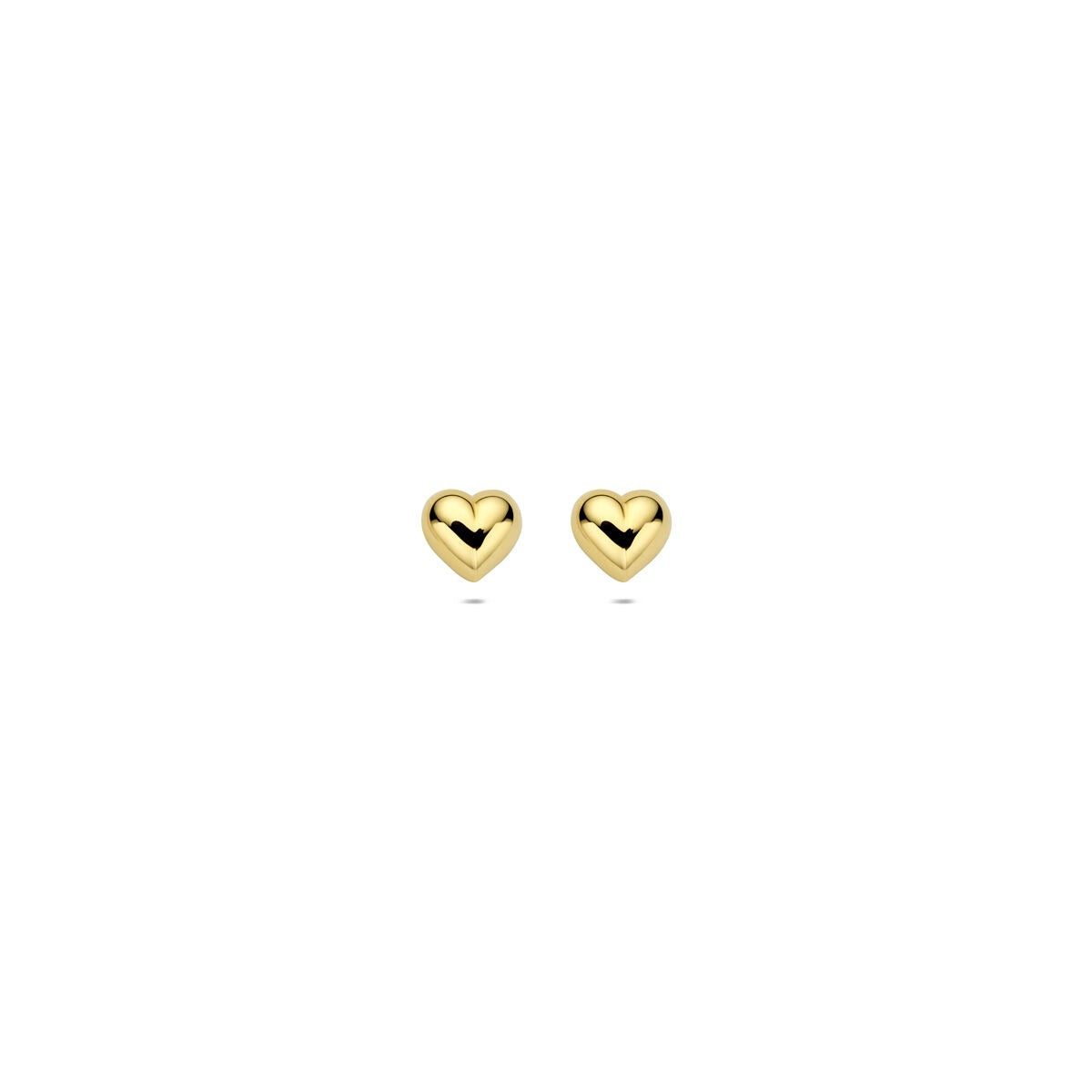 Pendientes de botón de oro corazón – 14k