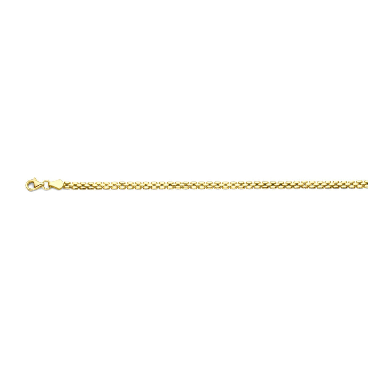 Pulsera de pantera dorada de 14k, con un grosor de 3 mm y diseño trenzado.