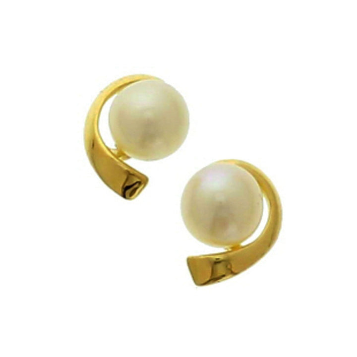 Gouden oorknoppen met zoetwaterparel – 14k