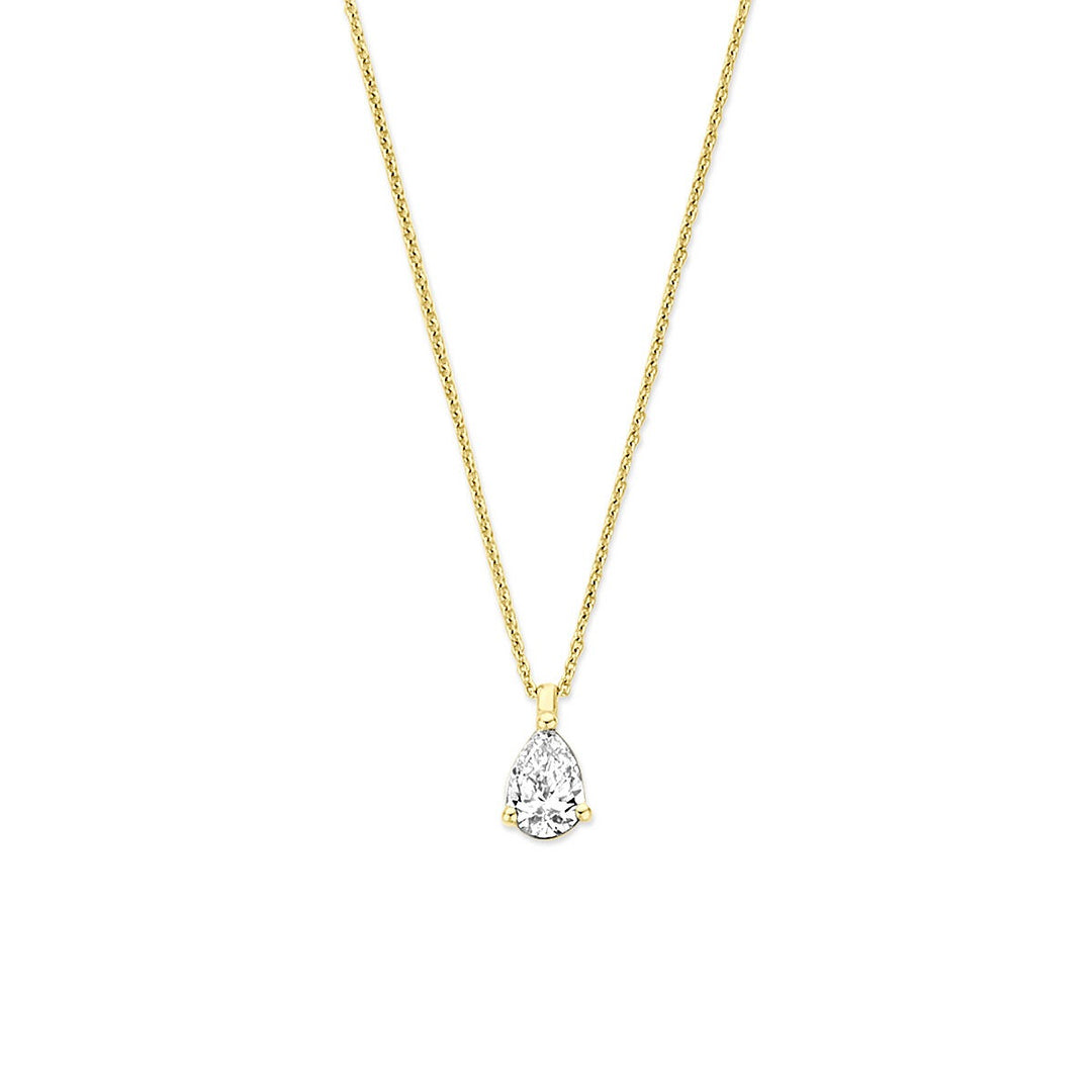 14k Gouden ketting met lab grown diamant