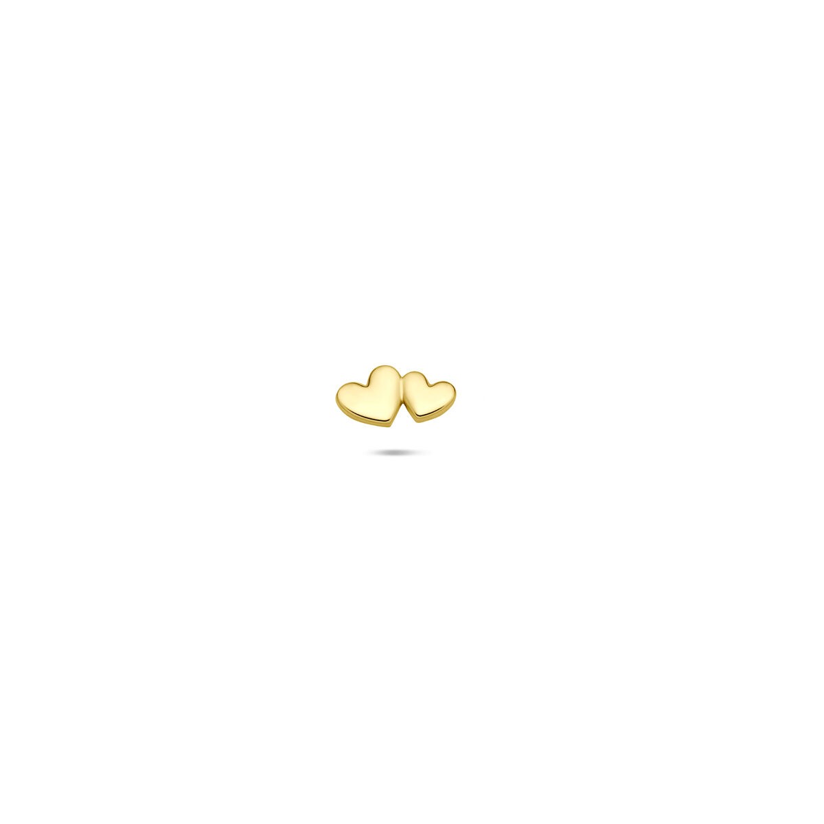 Piercing de 14k de oro con dos corazones, de 6,5 mm de tamaño.