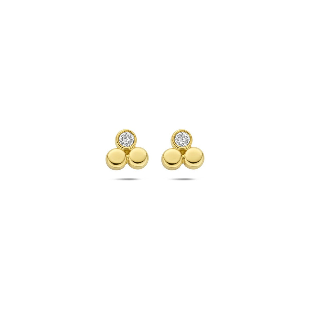 14k geelgouden oorknoppen met lab grown diamant 0,13 ct