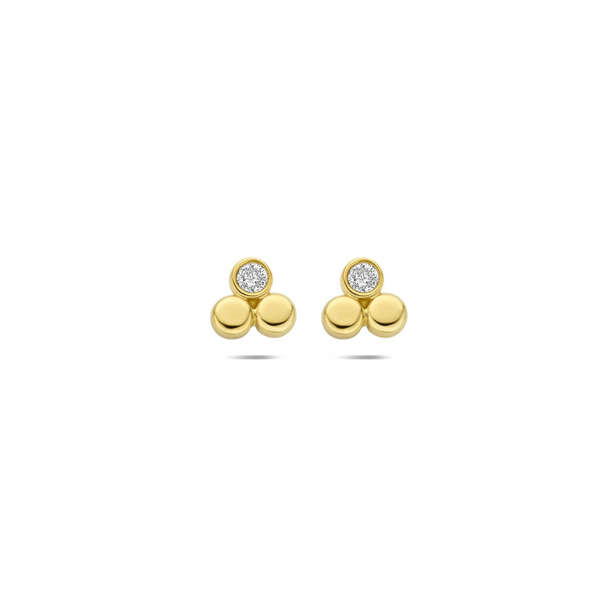 Pendientes de oro amarillo de 14k con diamante lab-grown de 0,13 ct.