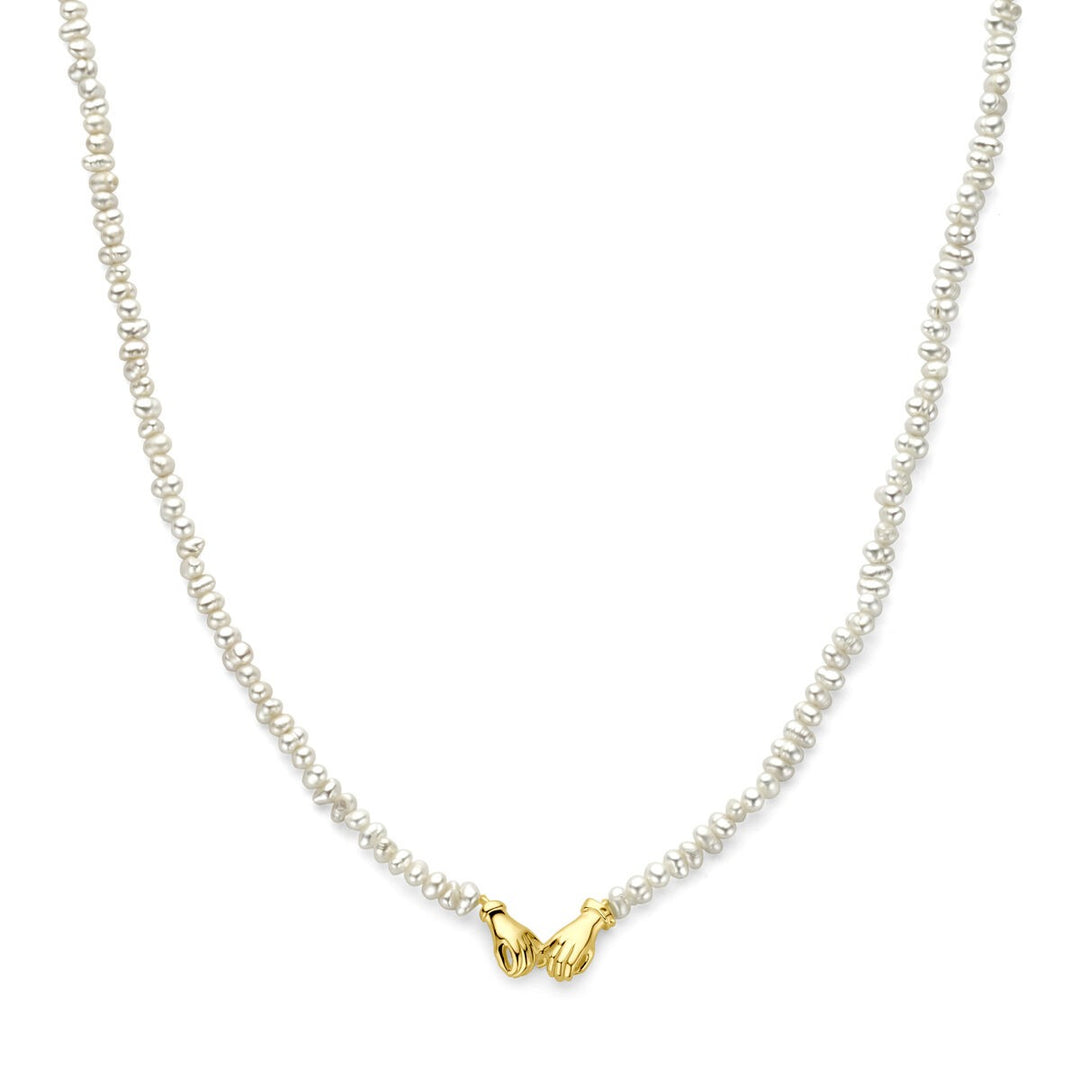 Verguld zilveren collier met parels – 925 zilver