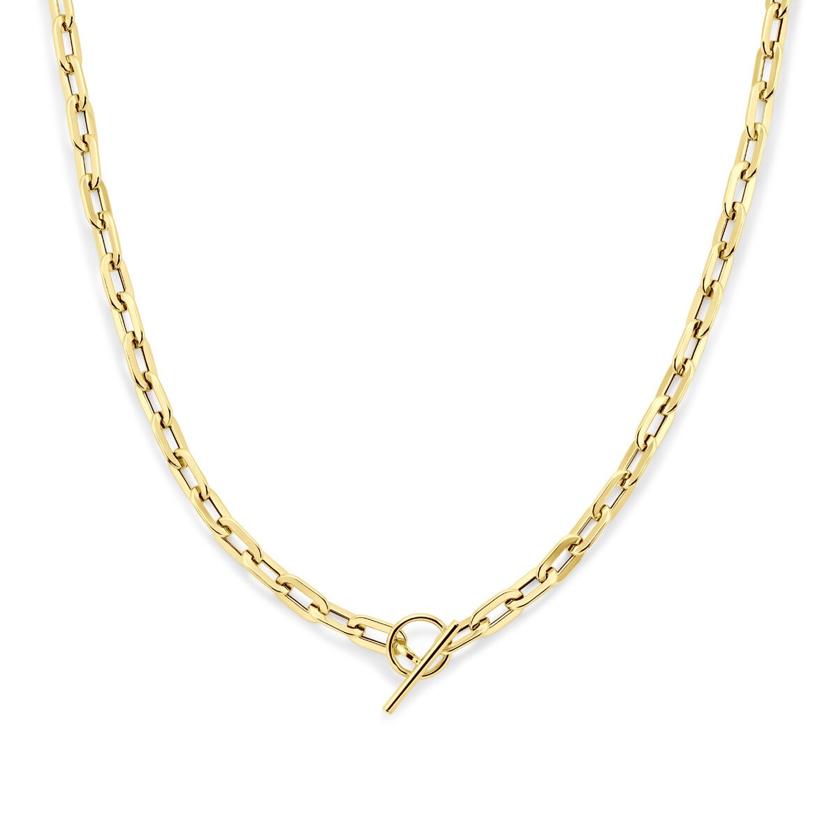 Collar de eslabones de ancla en oro amarillo de 14 quilates con cierre de palanca.