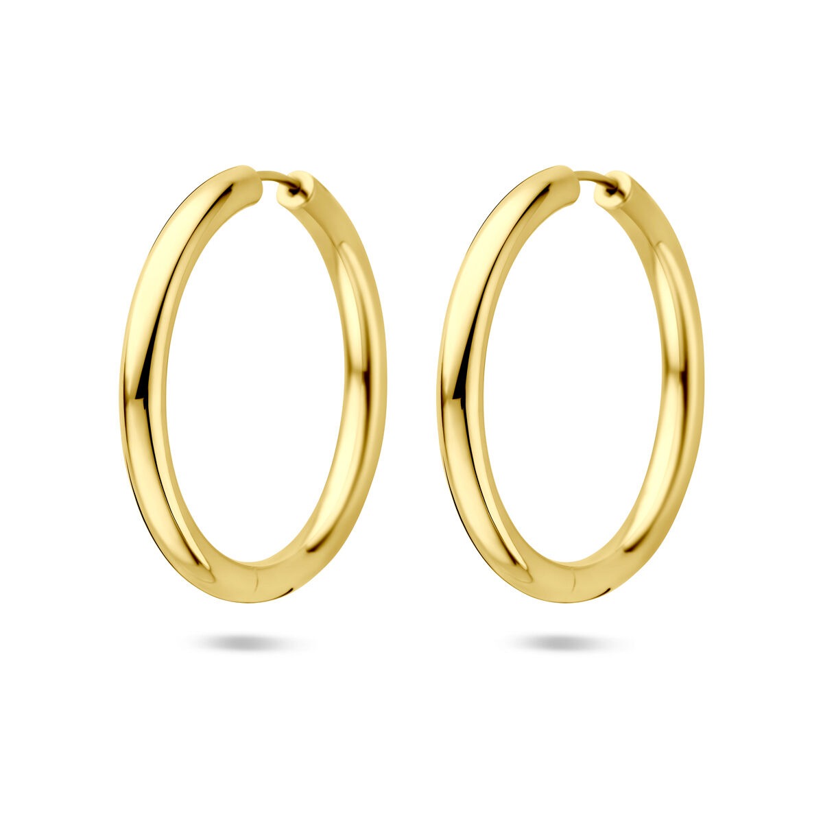 Pendientes de aro dorados de plata 925 de 39 mm.