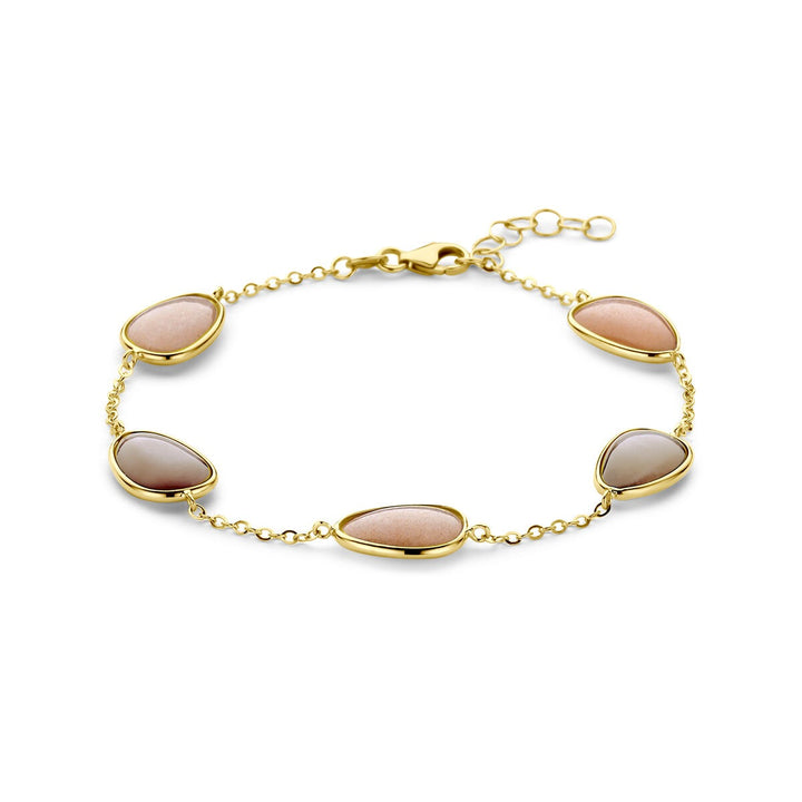 14k Geelgouden armband met maansteen