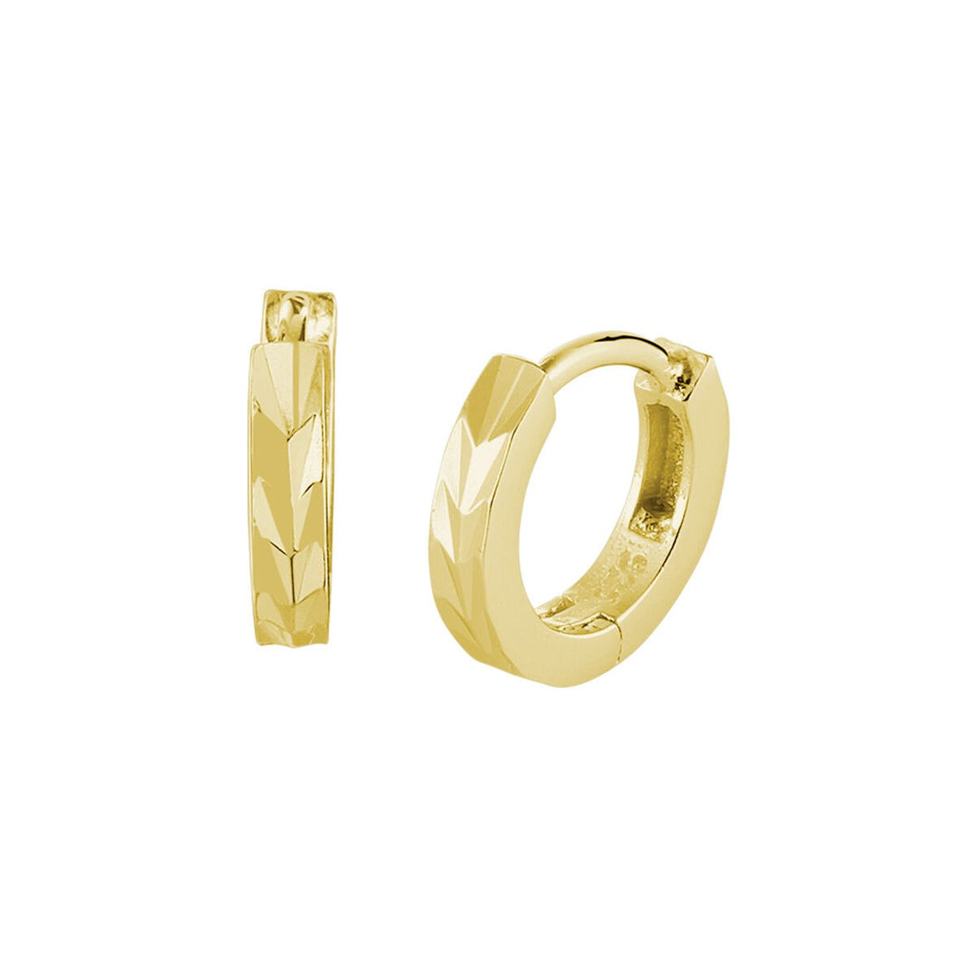 Vergulde zilveren klapoorringen dames – geelgoud op 925 zilver, 12 mm