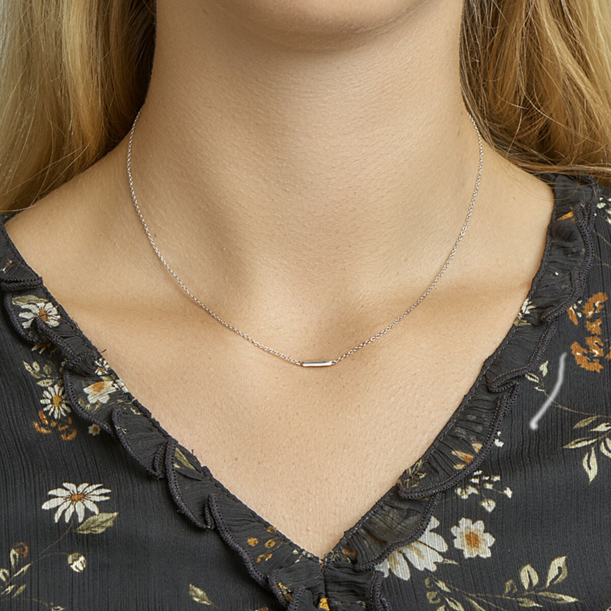 Collar de plata con barra – plata 925 rodiada