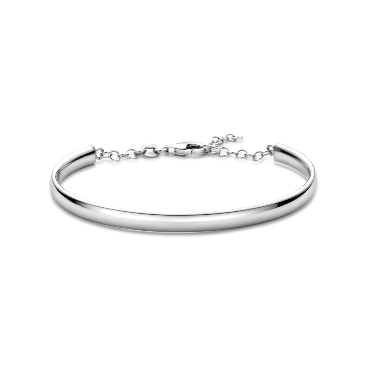 Pulsera de mujer de plata rhodiumada de 925, con cierre de langosta y forma ovalada.