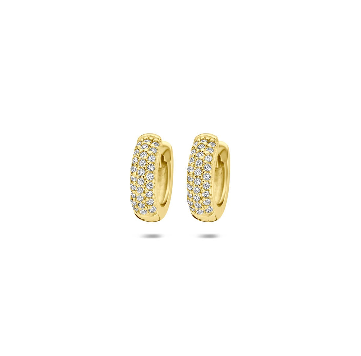 Aros de plata 925 bañados en oro con circonitas brillantes.