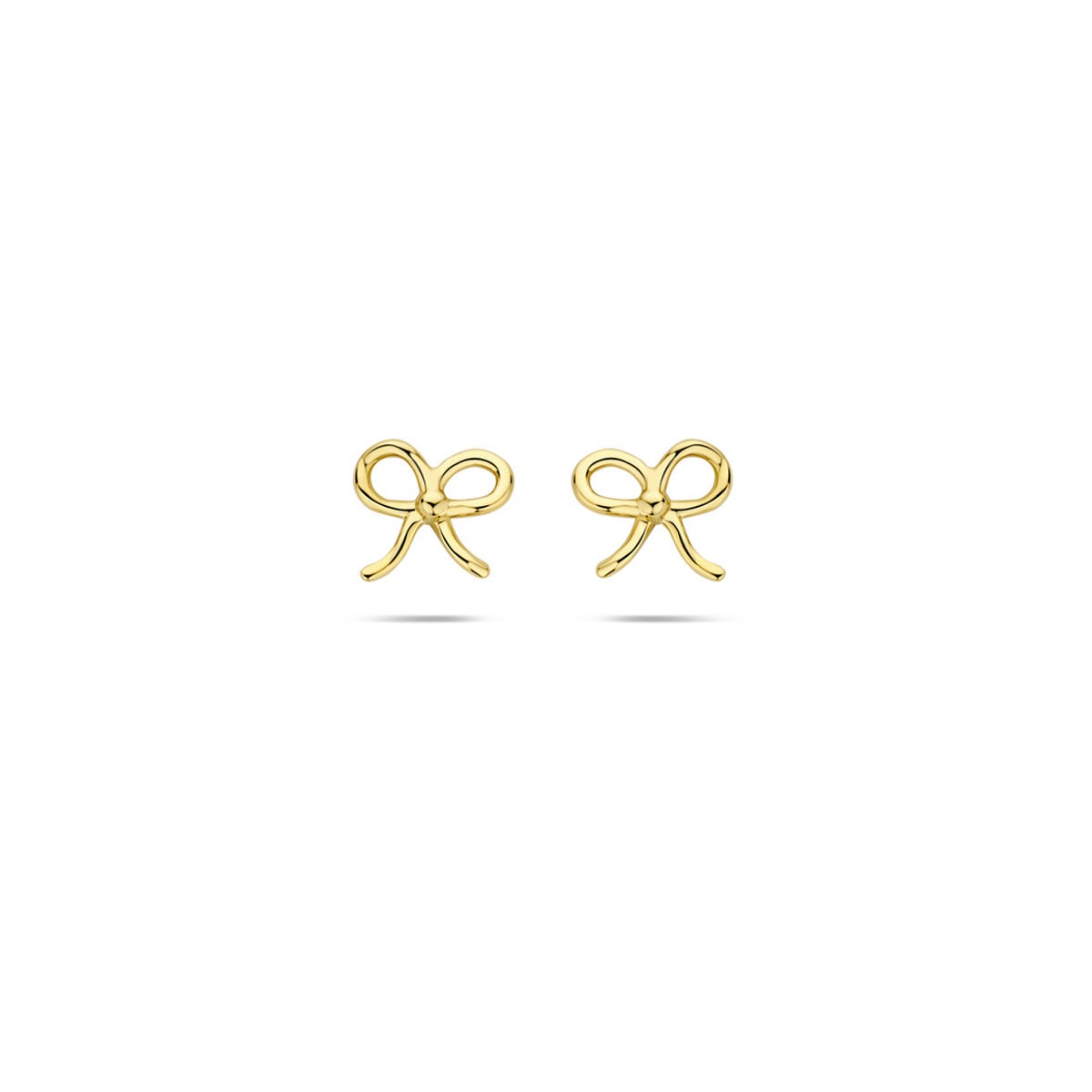 Pendientes de lazo en oro amarillo de 14 quilates.