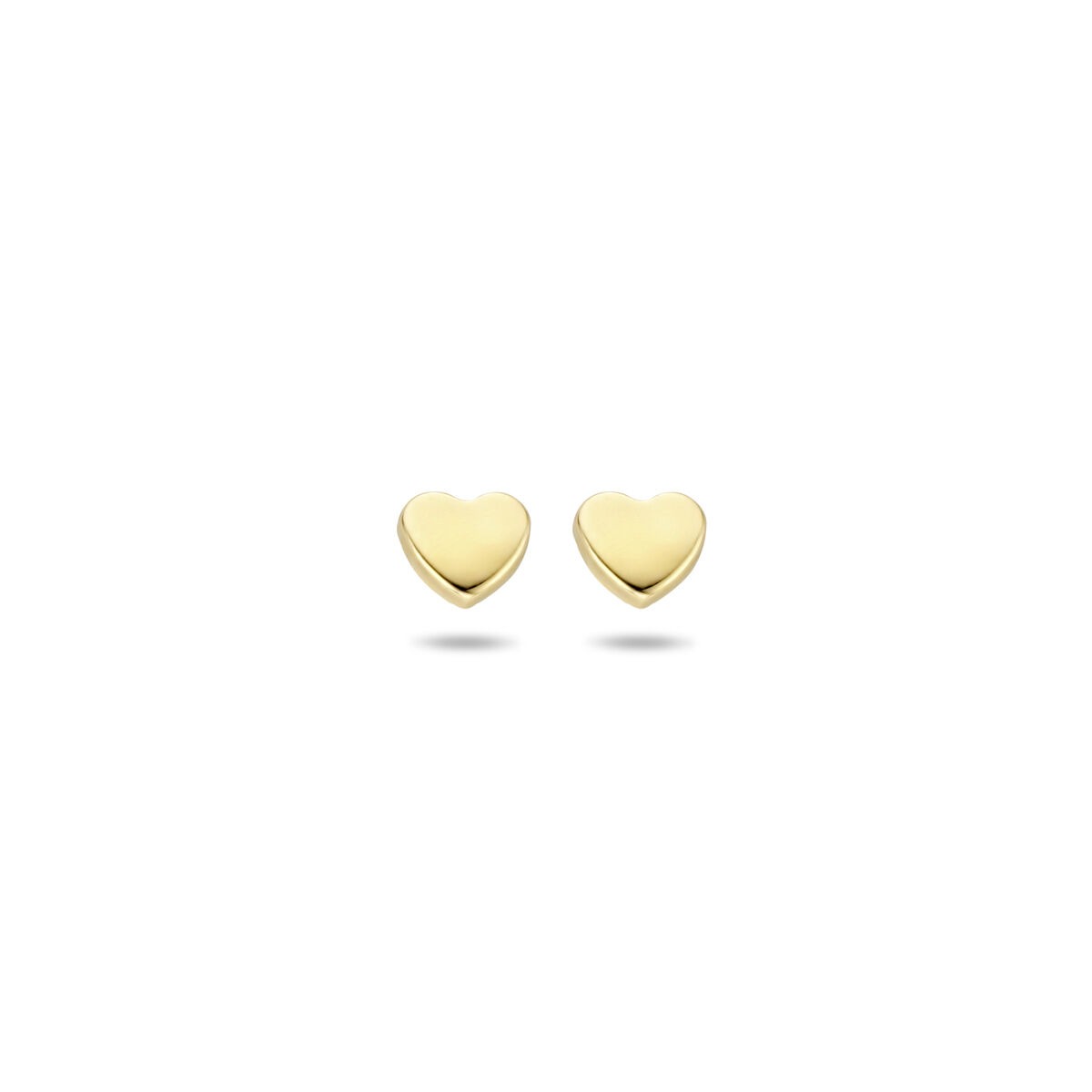 pendientes de botón de oro amarillo corazón abierto