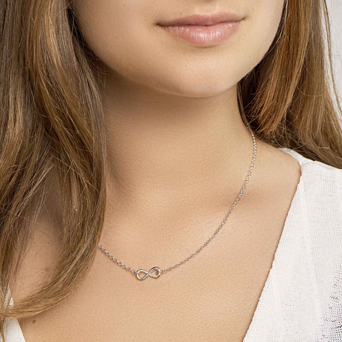 Collar de plata con símbolo de infinito – plata 925 rodiada (set)