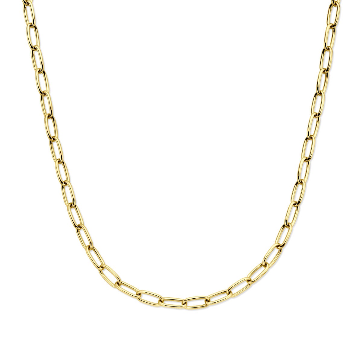 Collar de oro amarillo de 14k con eslabones de alambre para dama.