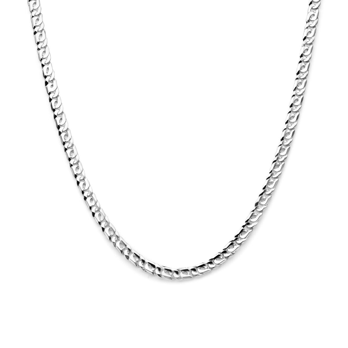 Cadena de hombre de plata con eslabones gruesos y cierre de langosta.