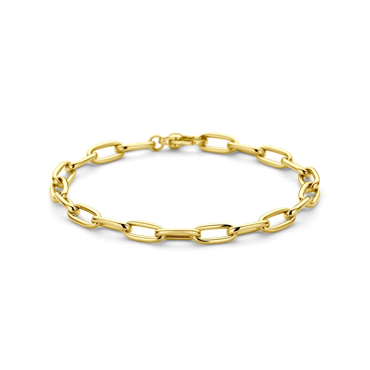 Pulsera de eslabones de oro amarillo de 14k, con eslabones de 5.5 mm.