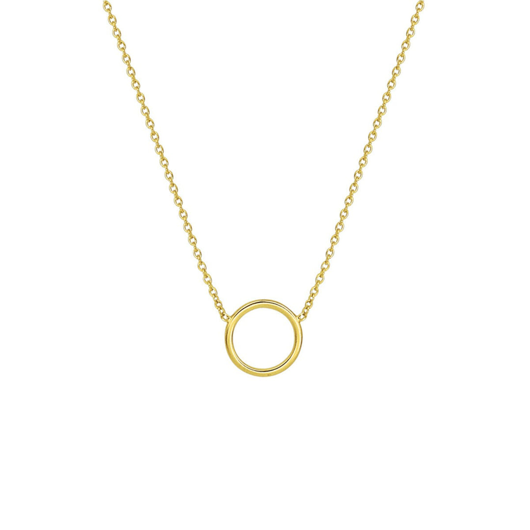 Verguld Zilveren Anker Collier met Open Rondje – 41-46 cm