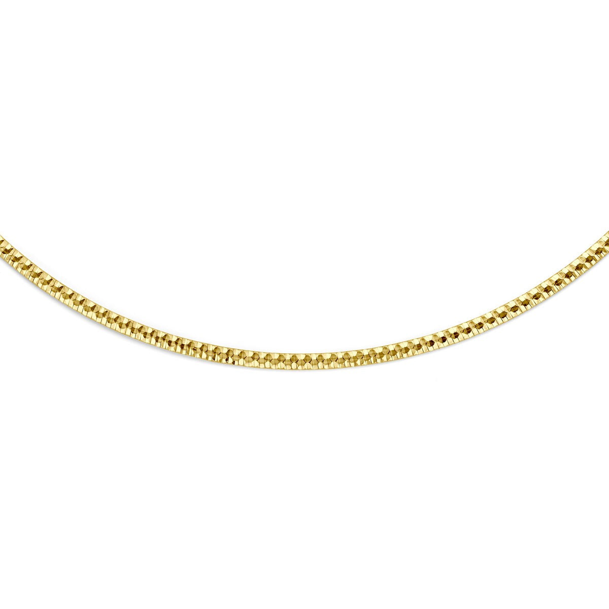 collar omega de oro amarillo con eslabón plano 2,5 mm 45 cm