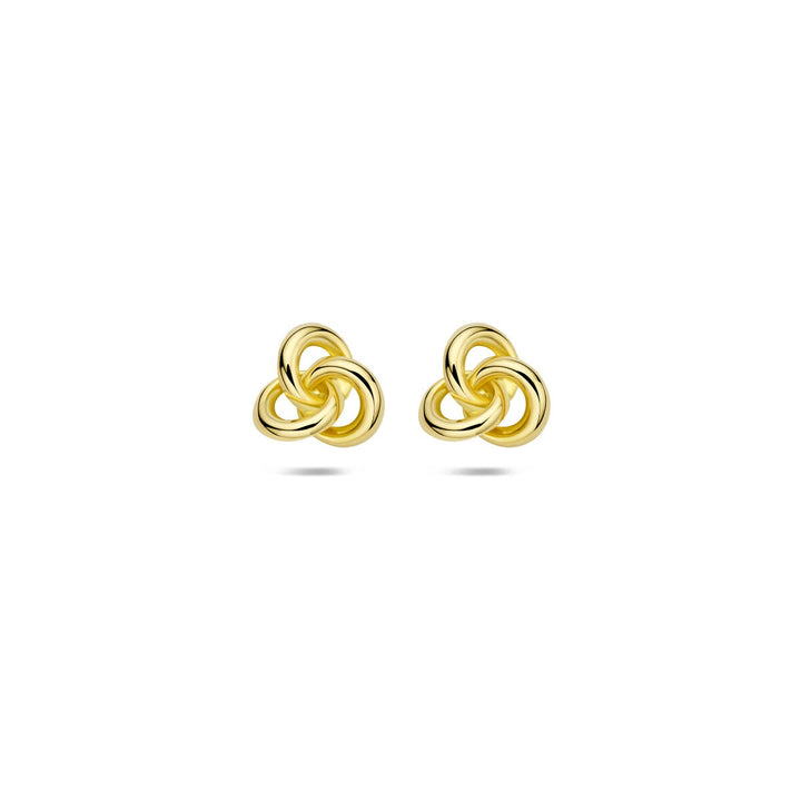Geelgouden oorknoppen met knoop – 14k