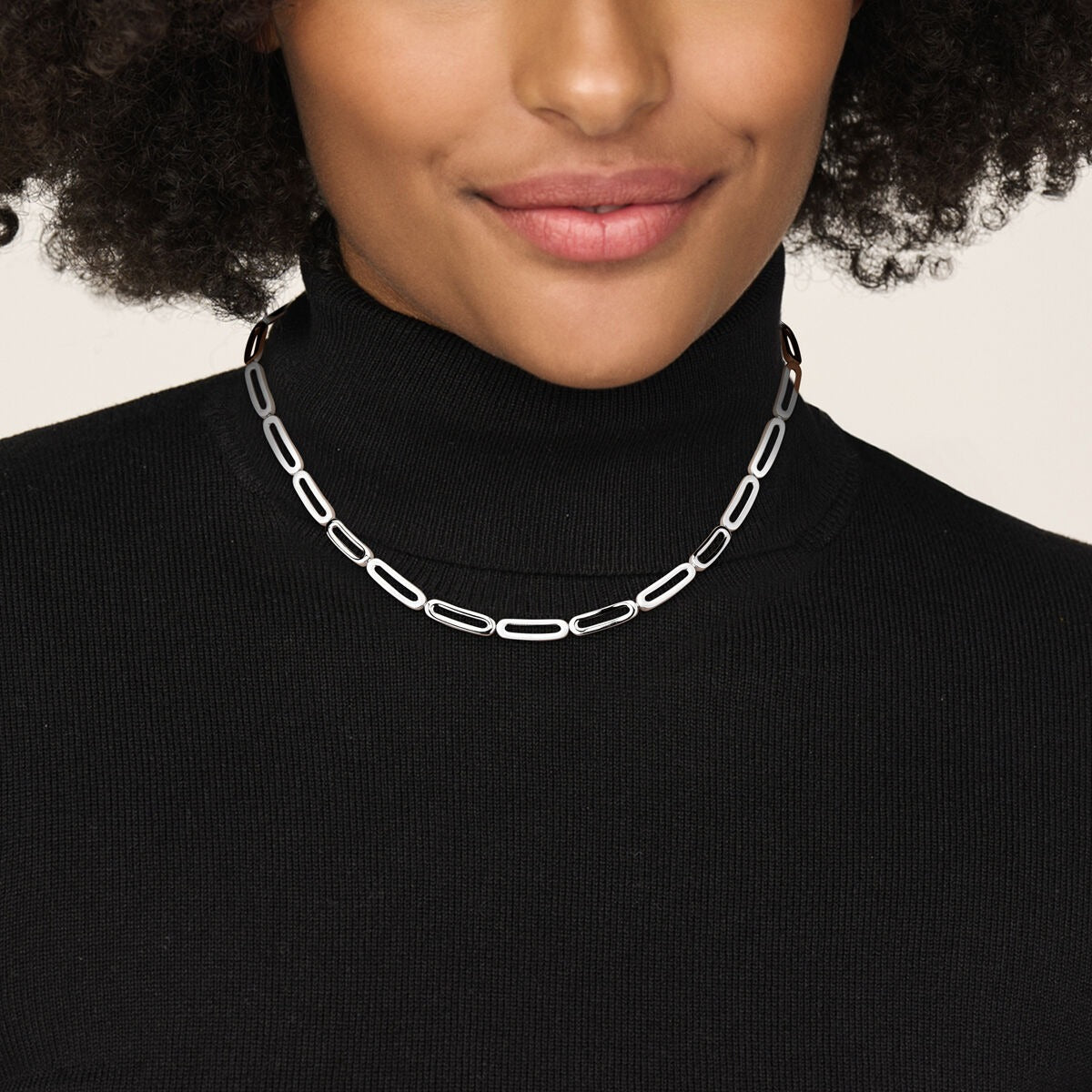 Collar de mujer de plata sin colgante – rodiado 925 plata 5,7 mm 45 cm