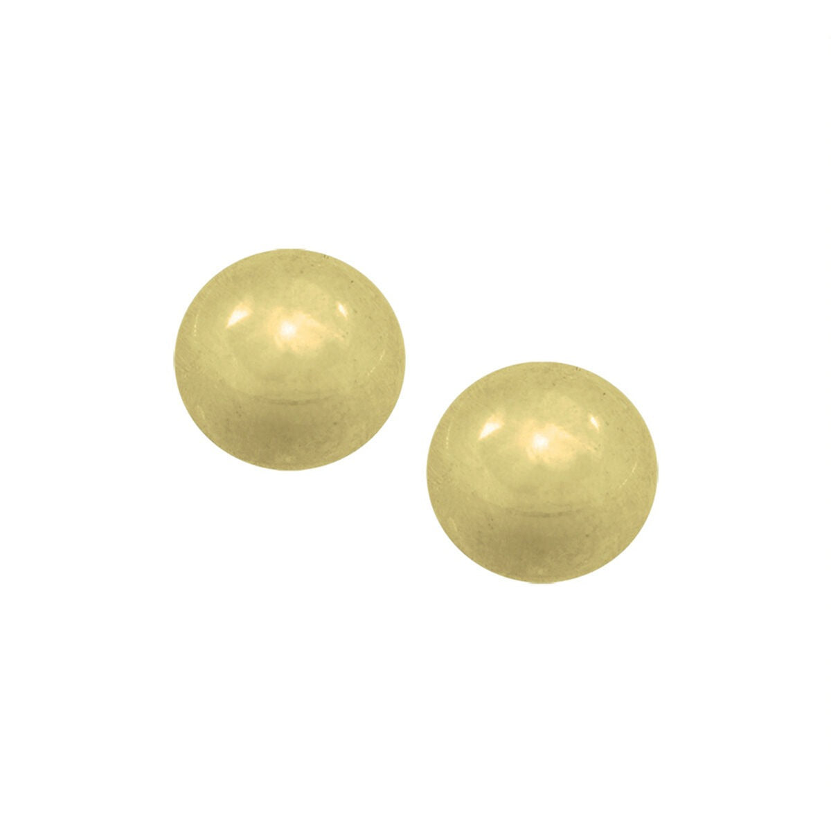 Pendientes de bola dorados, con acabado brillante, ideales para sistema de empuje.