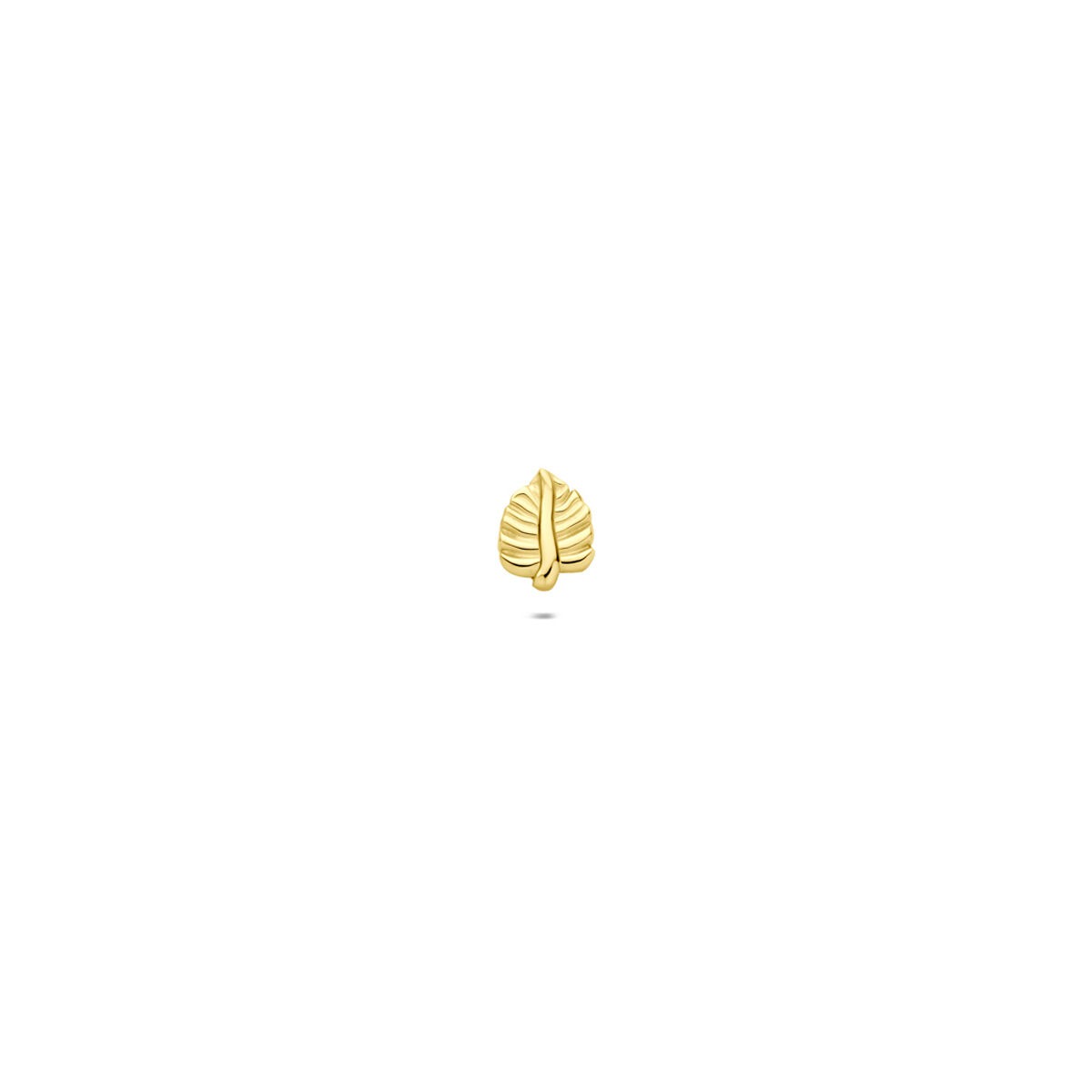 Piercing de hoja en oro de 9 quilates con diseño detallado y acabado brillante.