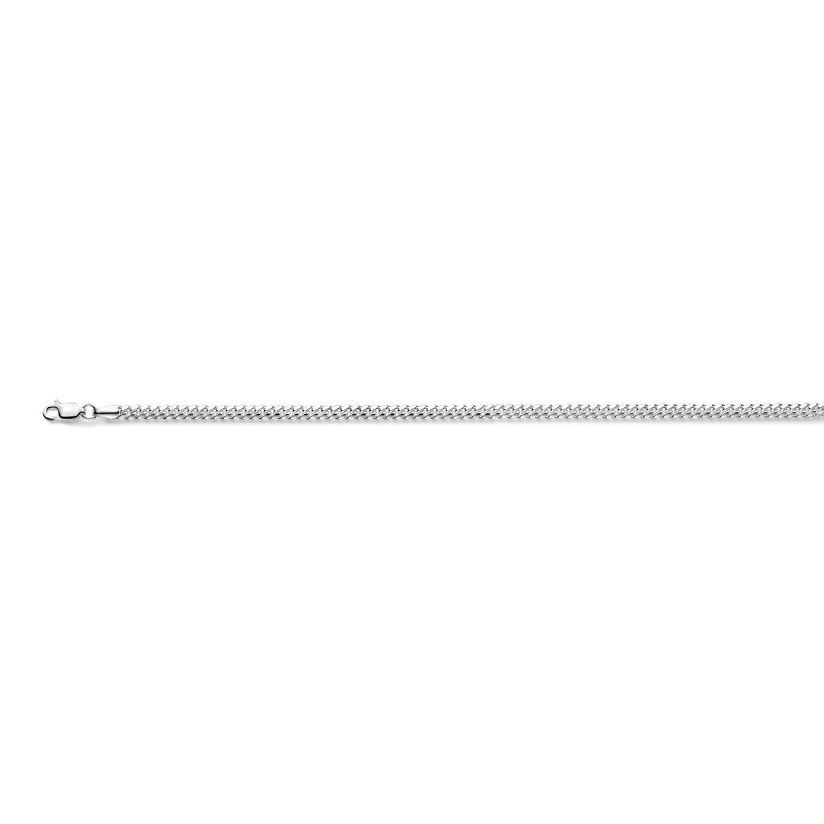 Pulsera de dama de plata con eslabones gourmette de 4 mm de ancho.
