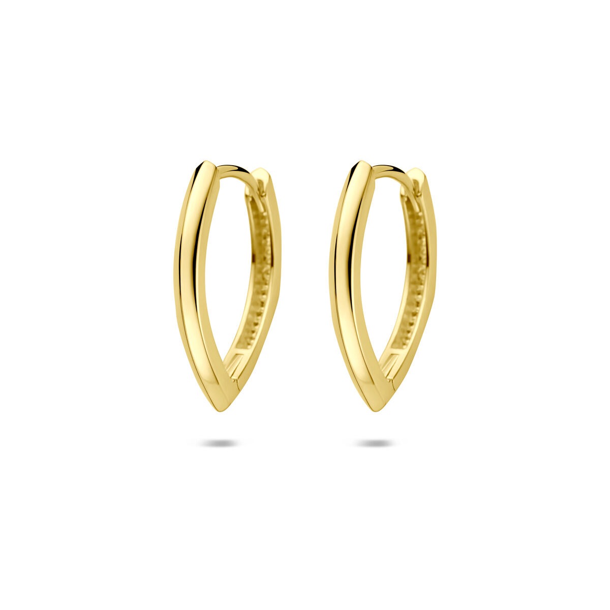 Pendientes de aro de 14k en oro amarillo con cierre de bisagra, de 18,5 mm.