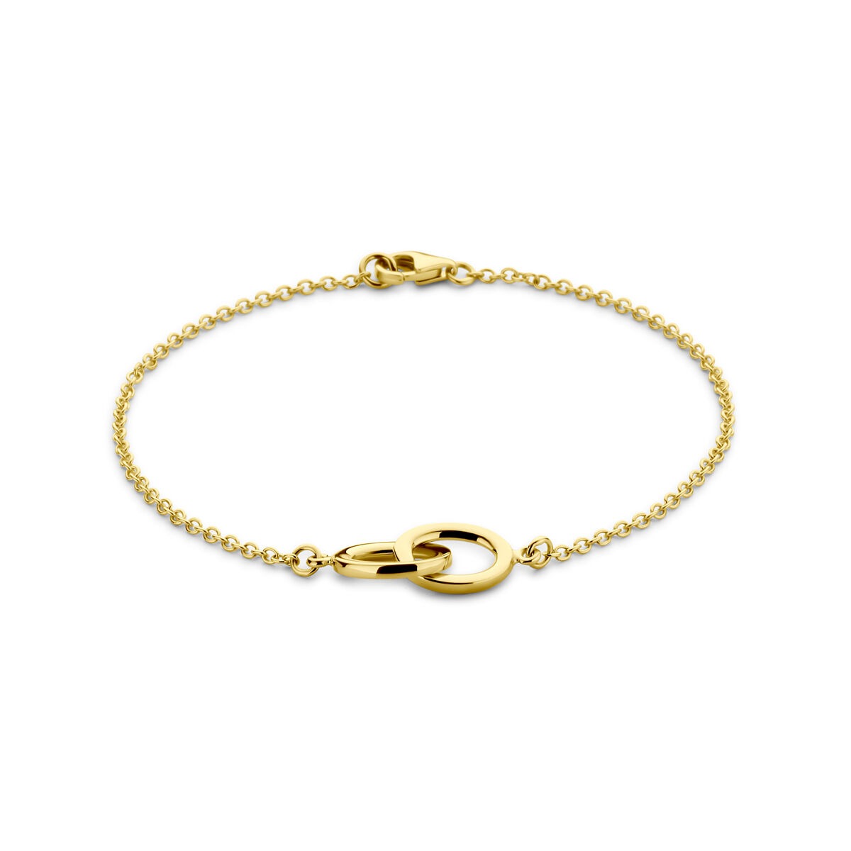 Pulsera de dama en oro amarillo de 14k con eslabones ovalados.