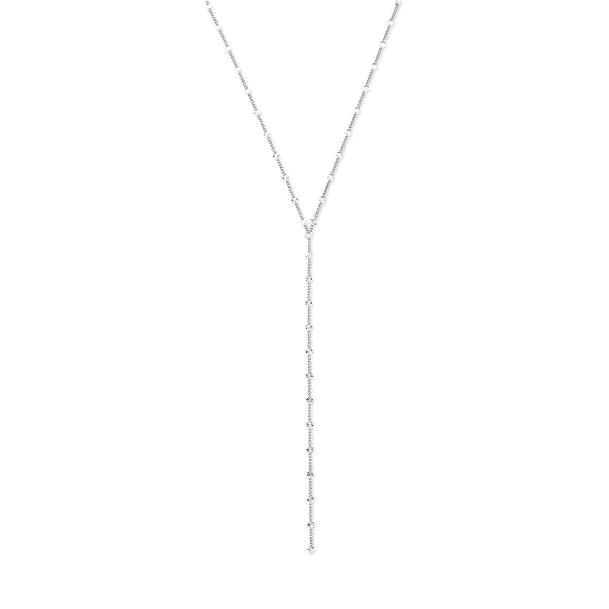 Cadena bizantina de plata de 925 con diseño en forma de Y y detalle colgante.