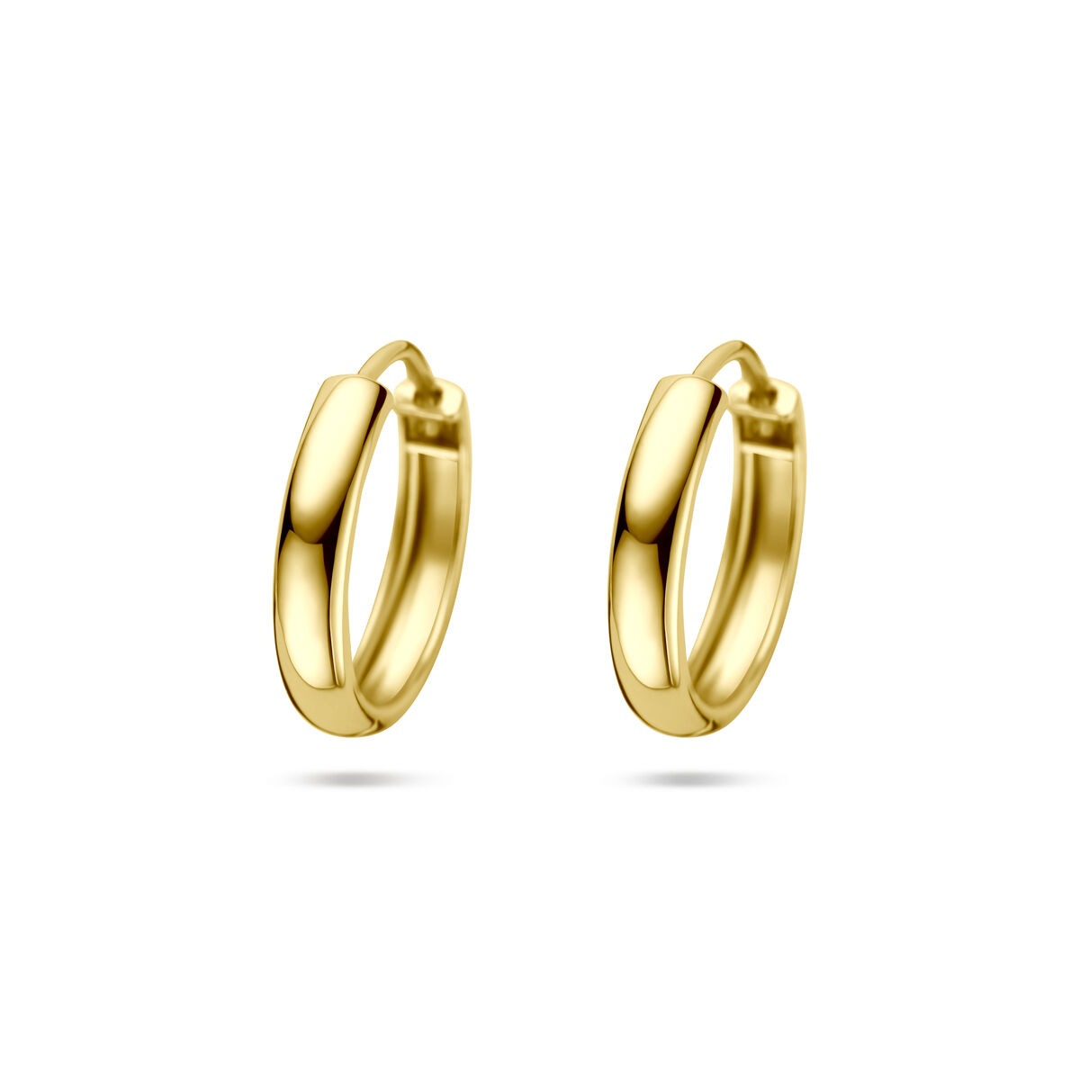 Aros dorados de 14k con cierre de bisagra.