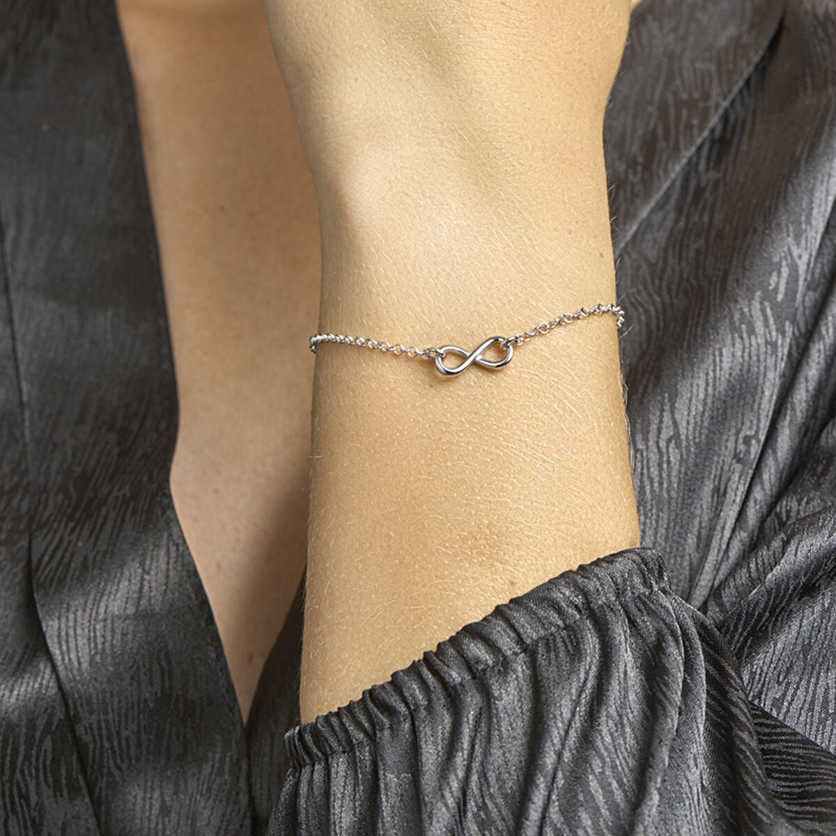 Pulsera de plata con símbolo de infinito – plata 925 rodiada (set)