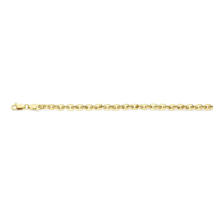 14k Geelgouden Collier met Fantasieschakel – 5mm Breed