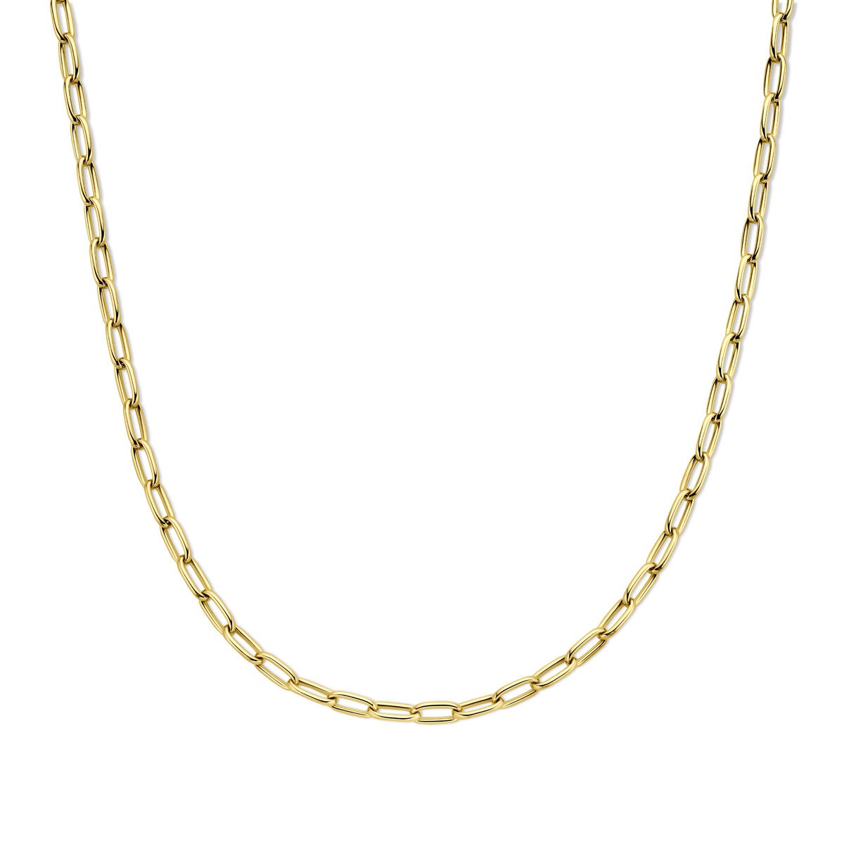 Collar de oro amarillo de 14k con eslabones de alambre para dama.