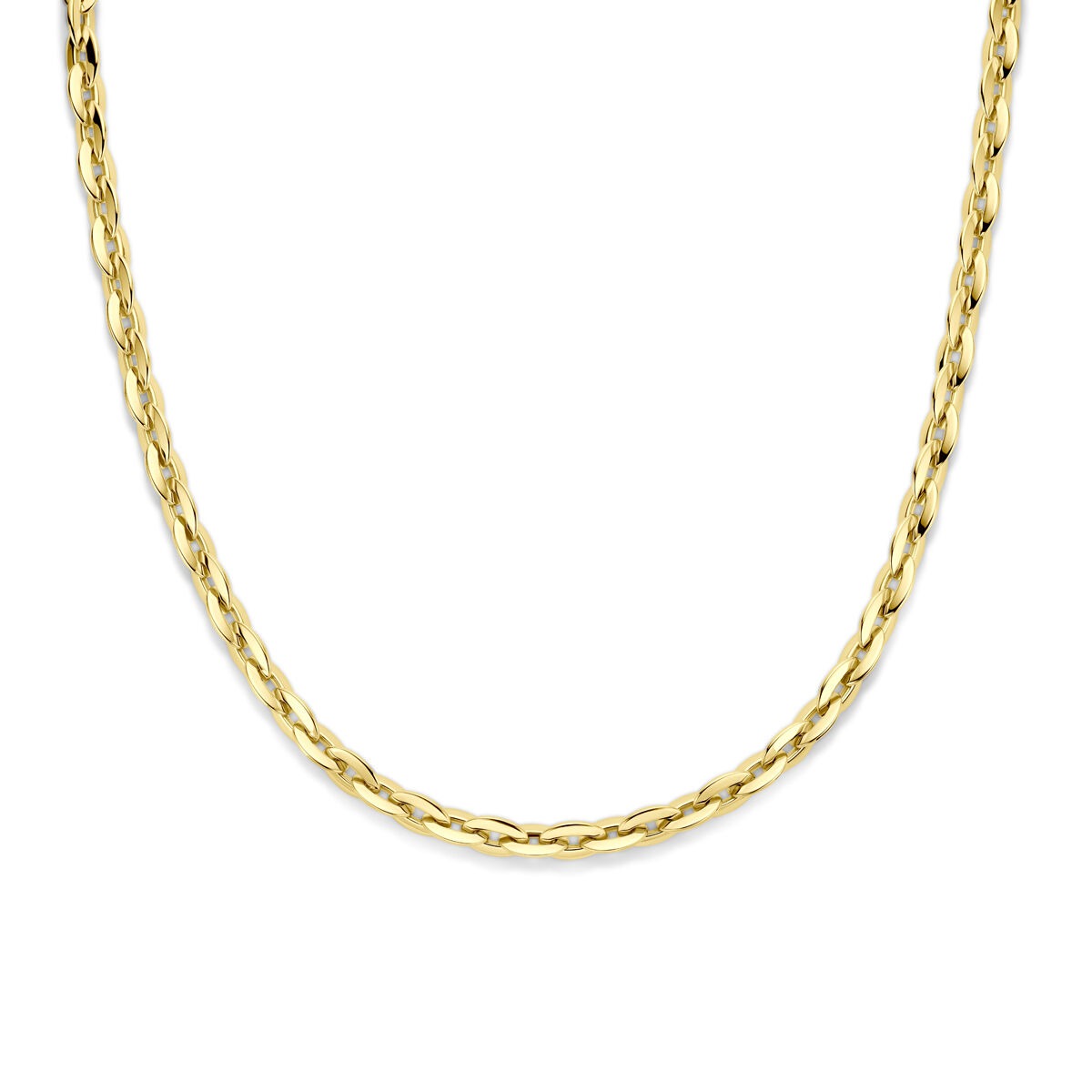 Collar de eslabones de ancla en oro amarillo de 14 quilates para dama.