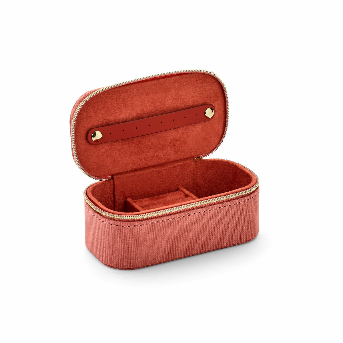 Caja de joyería de lujo en terciopelo suave melocotón