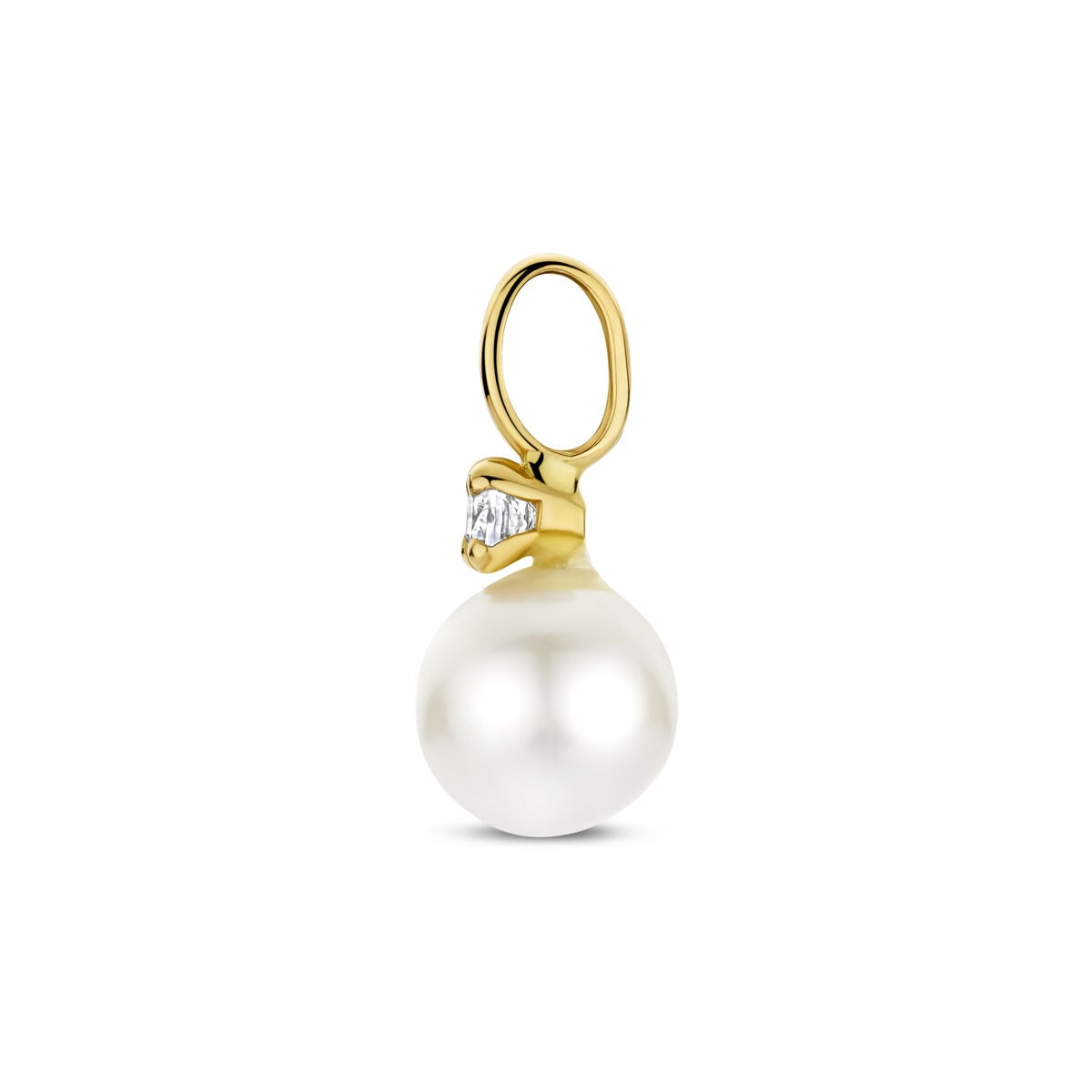 colgante chapado en oro amarillo con perla de agua dulce y circonita 13 mm