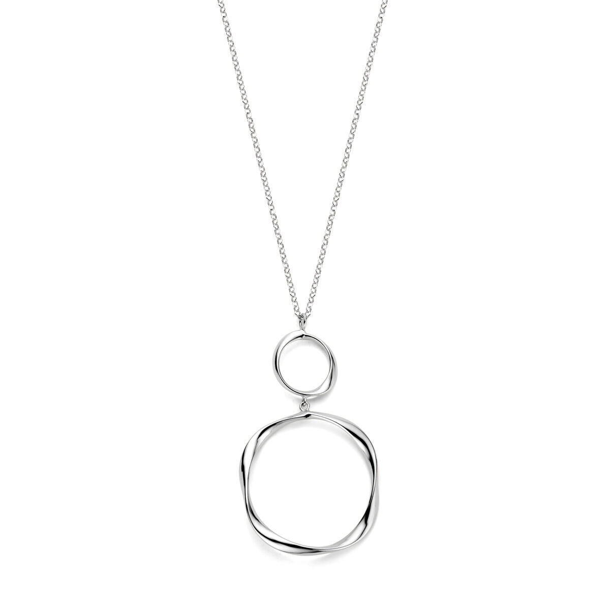 Cadena de ancla de plata rodiada de 41 + 4 cm sin colgante, con eslabones suaves y brillantes.