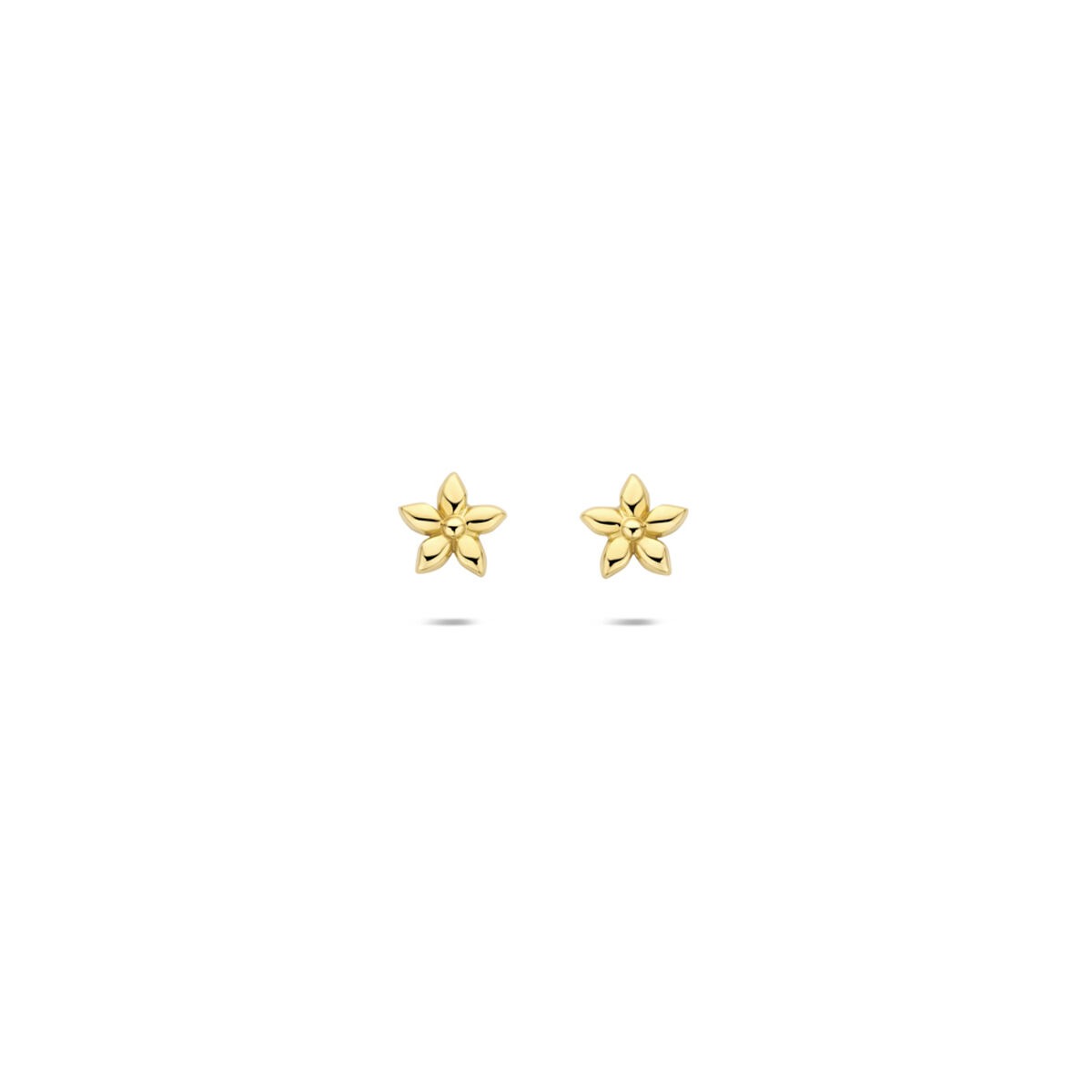 Pendientes de flor en oro amarillo de 14 quilates.