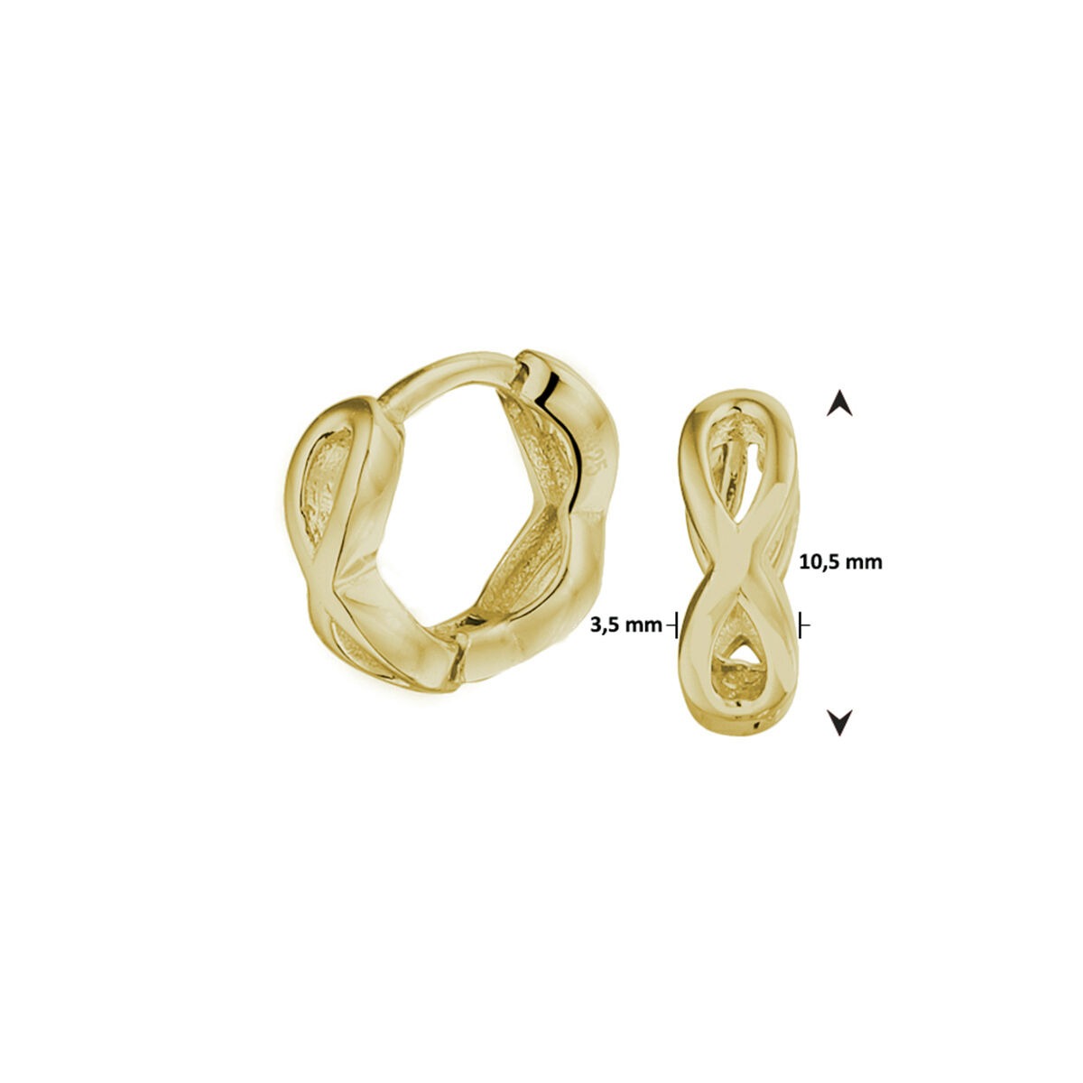 Aros chapados en oro de plata – 3.5 mm acento de amistad